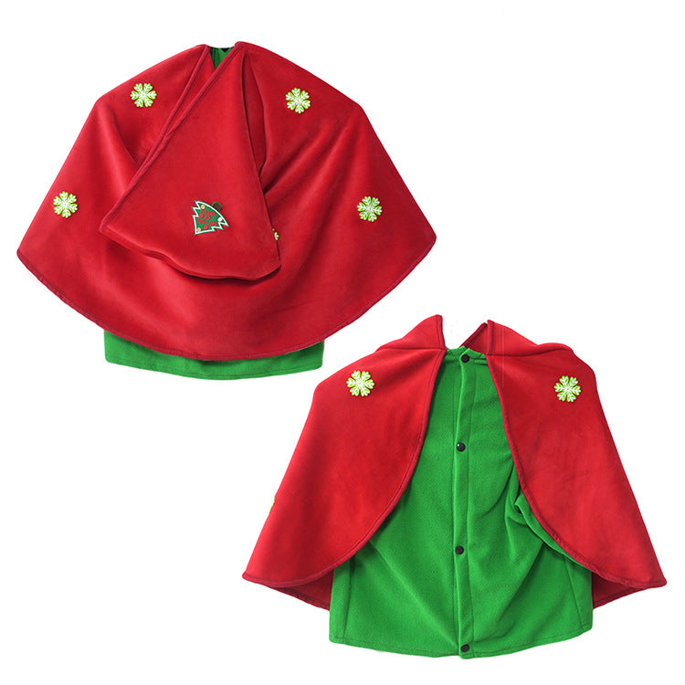 Embroidered red pet Christmas Cloak