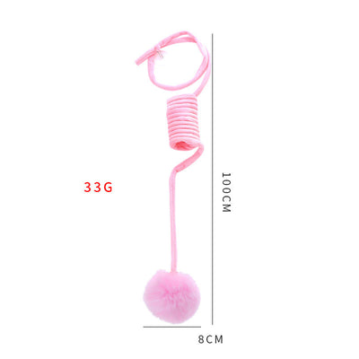 Self-Hi Sucker Spring Rabbit Hair Ball Cat Toy