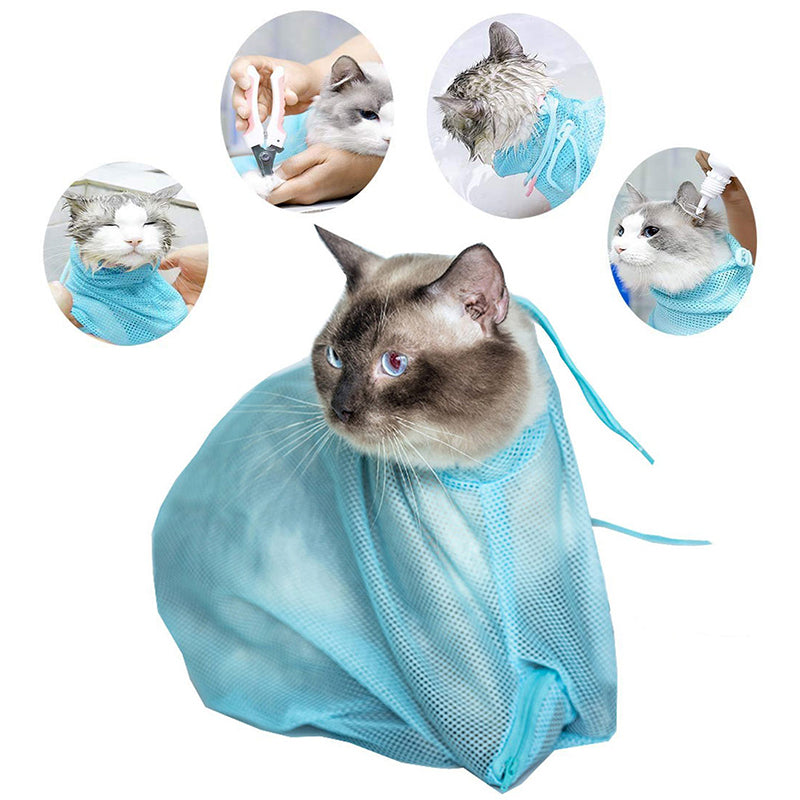 Multifunctional Polyester Cat Washing Shower Mesh Bags