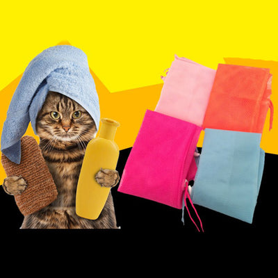 Multifunctional Polyester Cat Washing Shower Mesh Bags