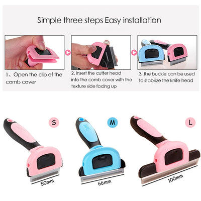 Pet comb hair removal brush